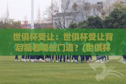 世俱杯受让：世俱杯受让背后藏着哪些门道？(世俱杯受让)看懂这层逻辑才算真入门🔥今日最新外围博球网JRS大小球预测免安装走势频道