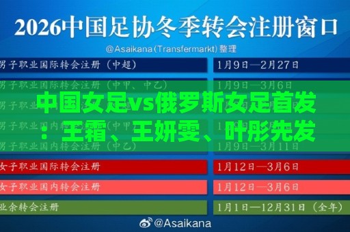 中国女足vs俄罗斯女足首发:王霜、王妍雯、叶彤先发,邵子钦替补 中国女足vs俄罗斯女足首发:王霜、王妍雯、叶彤先发,邵子钦替补